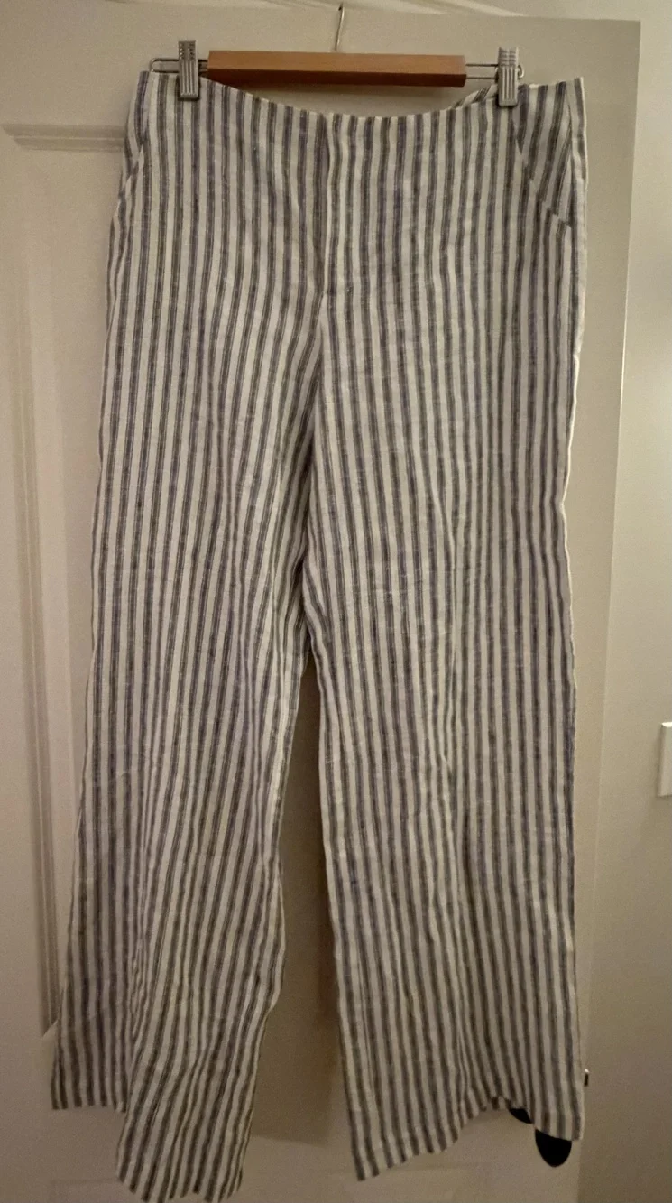 Reformation Vida Linen Low Rise Pant Grey - Size 8